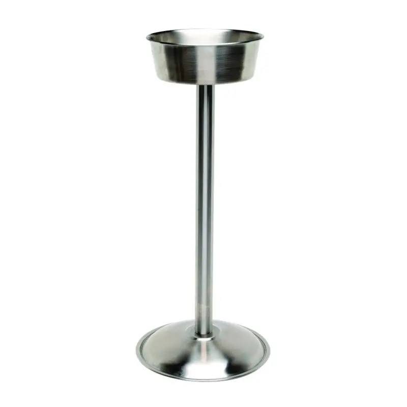 Genware Wine Bucket Stand 9 7/8 in x 9 7/8 in x 21 3/4 in Satin Stainless Steel - Set of 6