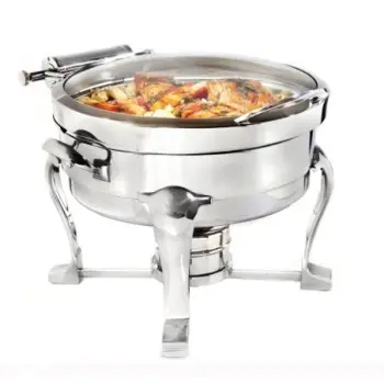 DW Haber Chafer Millennium 4 qt Round Full Glass Hinged Stainless Steel