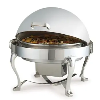 DW Haber Chafer Millennium (2 Gal) Round Roll Top Stainless Steel with Chrome Legs