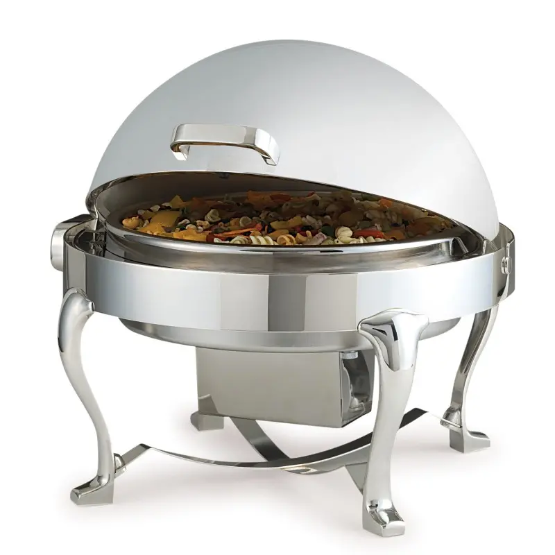 DW Haber Chafer Millennium (2 Gal) Round Roll Top Stainless Steel with Chrome Legs