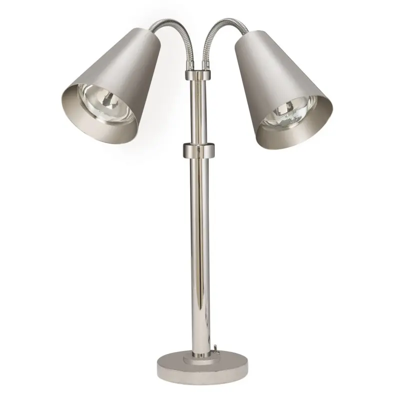 DW Haber Portable Heat Lamp Modern Double Heads Adjustable Height 20-32 in H Stainless Steel