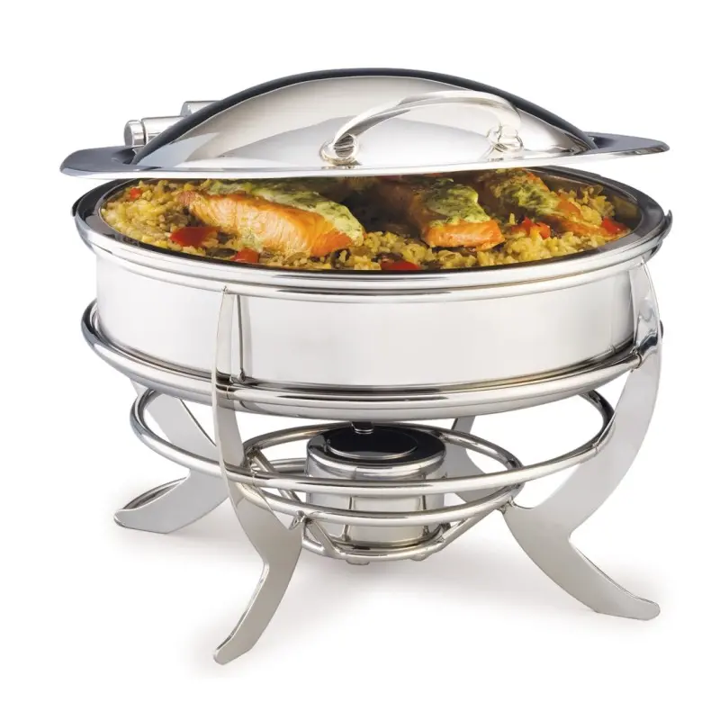 DW Haber Chafer Saturn 2 Gal Round Hinged Stainless Steel DW Haber Chafer Saturn 2 Gal Round Hinged Stainless Steel