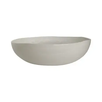 My Glass Studio Serving Bowl 11 1/2 in x 3 5/8 in (3 1/2 qt) Mid Modern Solid Cream - Set of 6