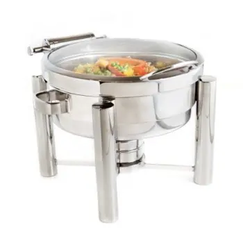 DW Haber Chafer Tempo 4 qt Round Full Glass Hinged Stainless Steel