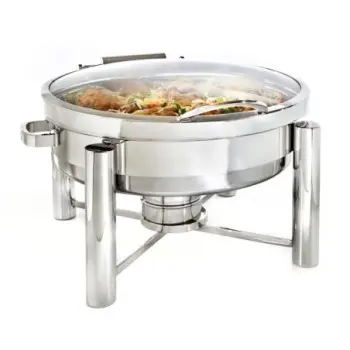 DW Haber Chafer Tempo 2 Gal Round Full Glass Hinged Stainless Steel