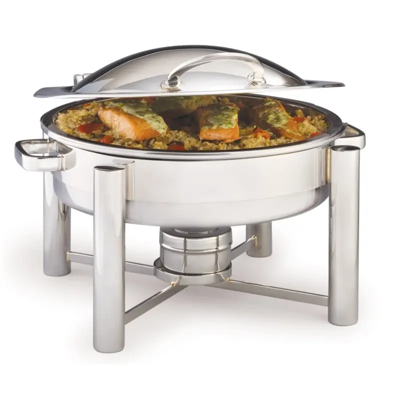 DW Haber Chafer Tempo 2 Gal Round Hinged Stainless Steel DW Haber Chafer Tempo 2 Gal Round Hinged Stainless Steel
