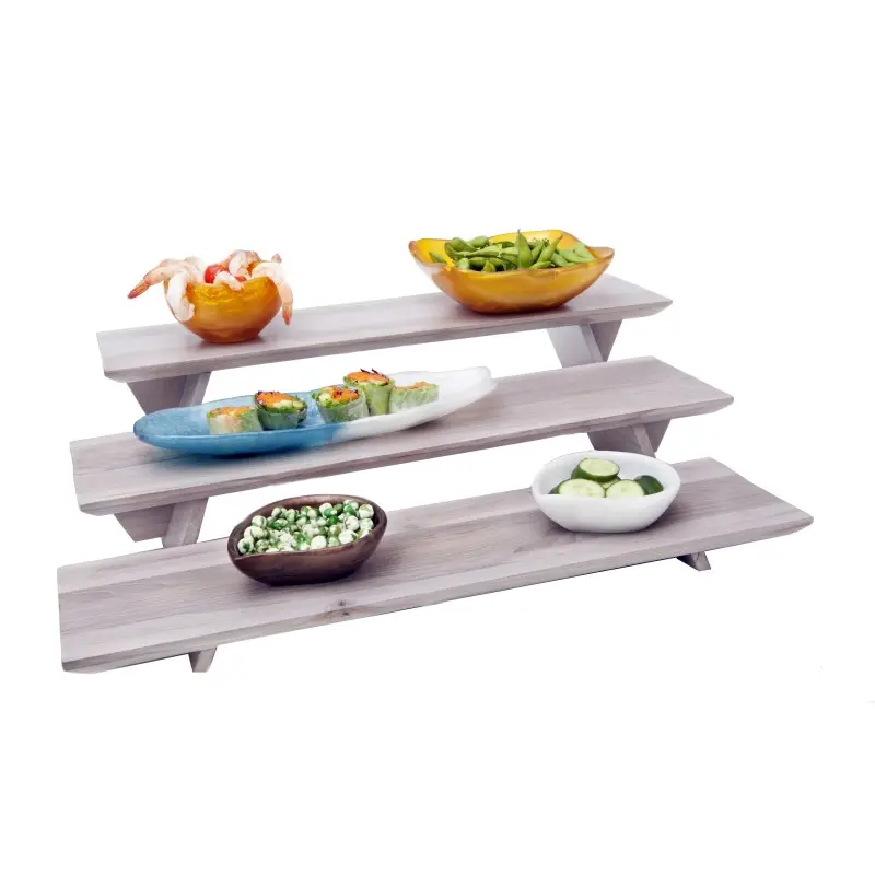 DW Haber Riser Set With Grey Wash Wood 23 in x 6 in 1 1/2, 3 1/2, 5 1/2 in Heights DW Haber Riser Set With Grey Wash Wood 23 in x 6 in 1 1/2, 3 1/2, 5 1/2 in Heights
