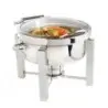 DW Haber Chafer Tower 4 qt Round Full Glass Hinged Stainless Steel