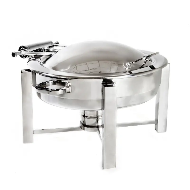 DW Haber Chafer Tower 2 Gal Round Hinged Stainless Steel DW Haber Chafer Tower 2 Gal Round Hinged Stainless Steel