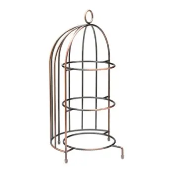 Utopia HW/Buffet Birdcage Plate Stand 18 1/2 H Vintage Copper
