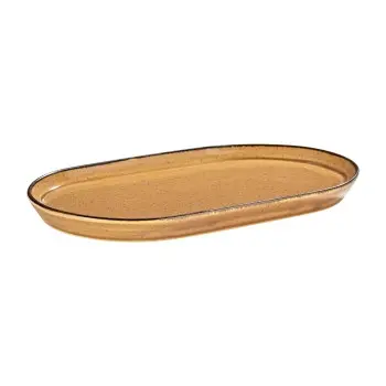 Porline Highlight Cinnamon Collection Oval Platter 24 cm - Set of 12