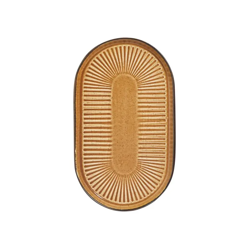 Porline Highlight Cinnamon Collection Sun Oval Platter 14 cm - Set of 36