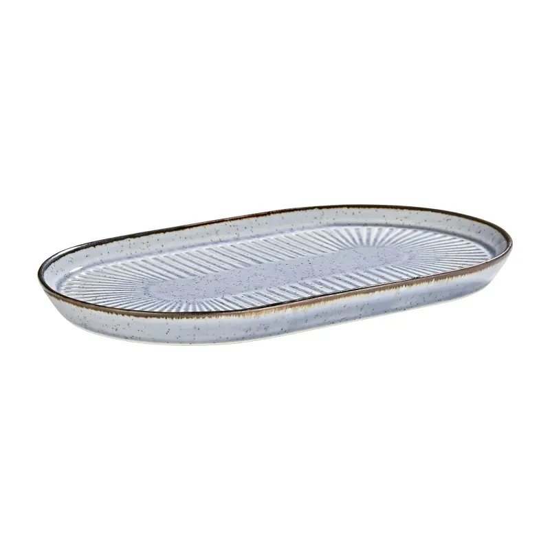 Porline highlight Breeze Collection Sun Oval Platter 19 cm - Set of 24