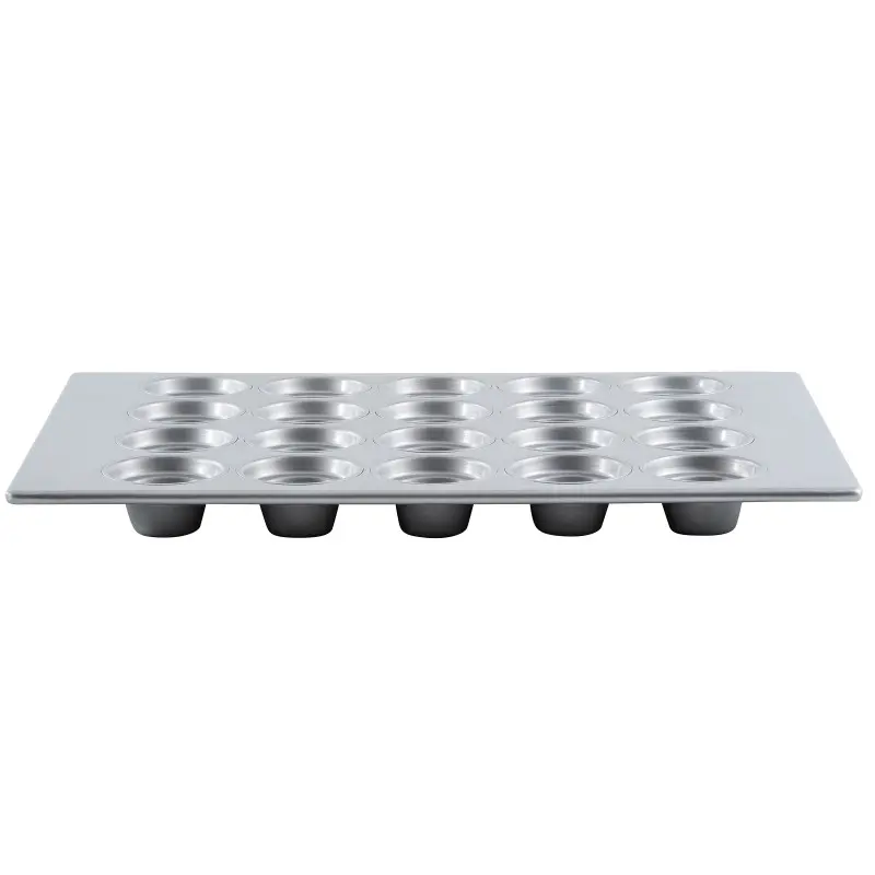 Aluminized Steel Large Crown Muffin Pan 6 Oz. 26"x18"x2" - 20 Cups (4 x 5) - Silicone Glazed Non-Stick Coating
