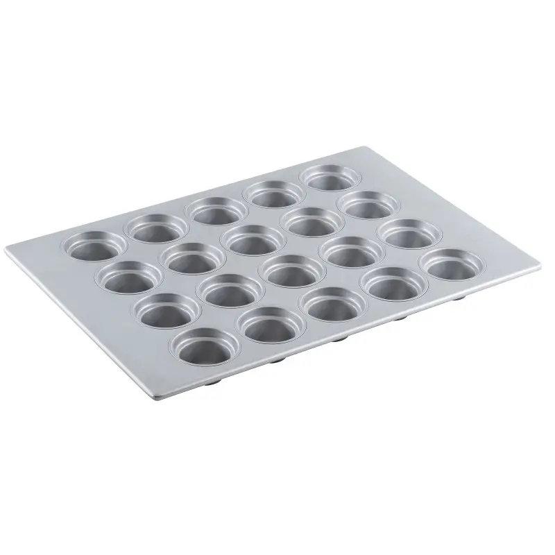 Aluminized Steel Large Crown Muffin Pan 6 Oz. 26"x18"x2" - 20 Cups (4 x 5) - Silicone Glazed Non-Stick Coating