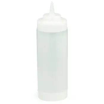 Tablecraft Dualway Squeeze Bottle 16 Oz. Clear - Polyethylene (LDPE) 63mm - Standard TipTop - NSF - Set of 12