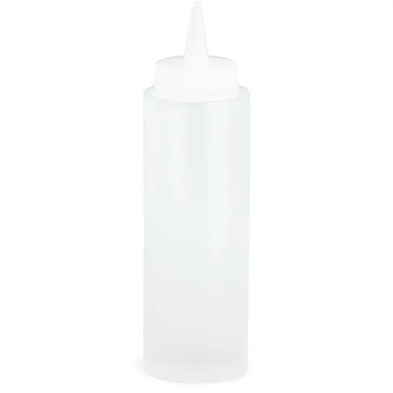 Tablecraft Squeeze Bottle 8 Oz. Clear 2.06"x2.06"x7.37" - Polyethylene (LDPE) 38mm - Standard TipTop - Set of 12