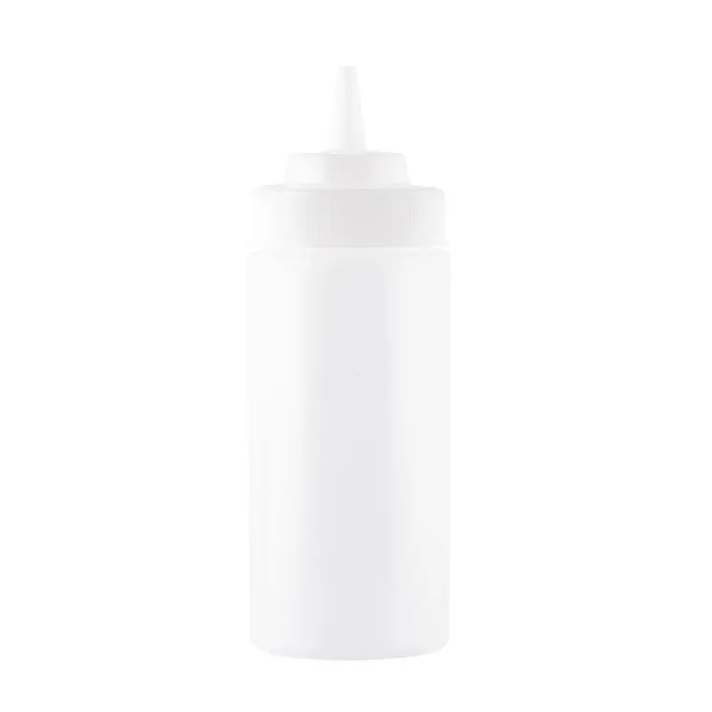 Tablecraft Widemouth Squeeze Bottle 16 Oz. Clear - Polyethylene (LDPE) 63mm - Wide TipTop - NSF - Set of 24