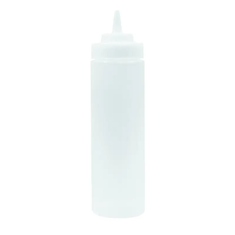 Tablecraft Widemouth Squeeze Bottle 24 Oz. Clear - Polyethylene (LDPE) 63mm - Wide TipTop - NSF - Set of 12