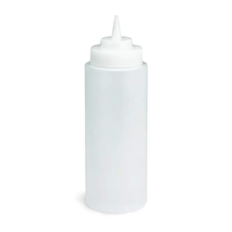 Tablecraft Widemouth Squeeze Bottle 32 Oz. Clear - Polyethylene (LDPE) 63 mm - Pack of 6 - NSF - Set of 6