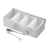 Tablecraft Bar Condiment Holder 12"x6"x3.5" - Stainless Steel (18/0) - Set of 4