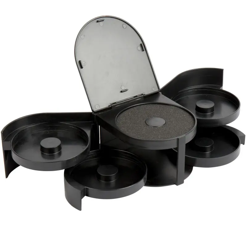 Tablecraft Five Tray Glass Rimmer Black 6.25"x7"x4.25" - Polystyrene (PS)