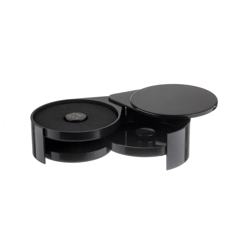 Tablecraft Triple Glass Rimmer Black 6.25"x7.875"x2.875" - Acrylonitrile Butadiene Styrene (ABS) - Set of 4