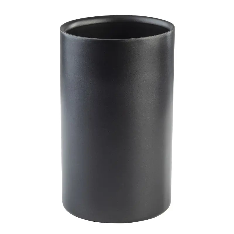 Tablecraft Round Double Wall Wine Cooler Black 4.75"x4.75"x7.875" - Stainless Steel (Coated)