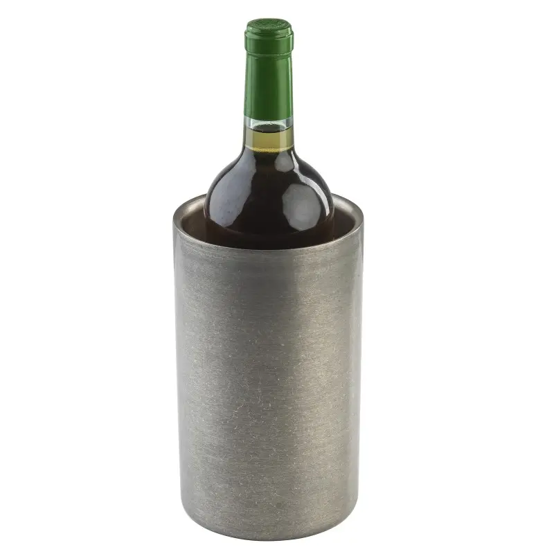 Tablecraft Round Double Wall Wine Cooler 4.75"x4.75"x7.875" - Stainless Steel