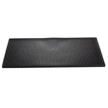 Tablecraft Bar Mat Black 18"x12"x.375" - Thermo Plastic Rubber (TPR)