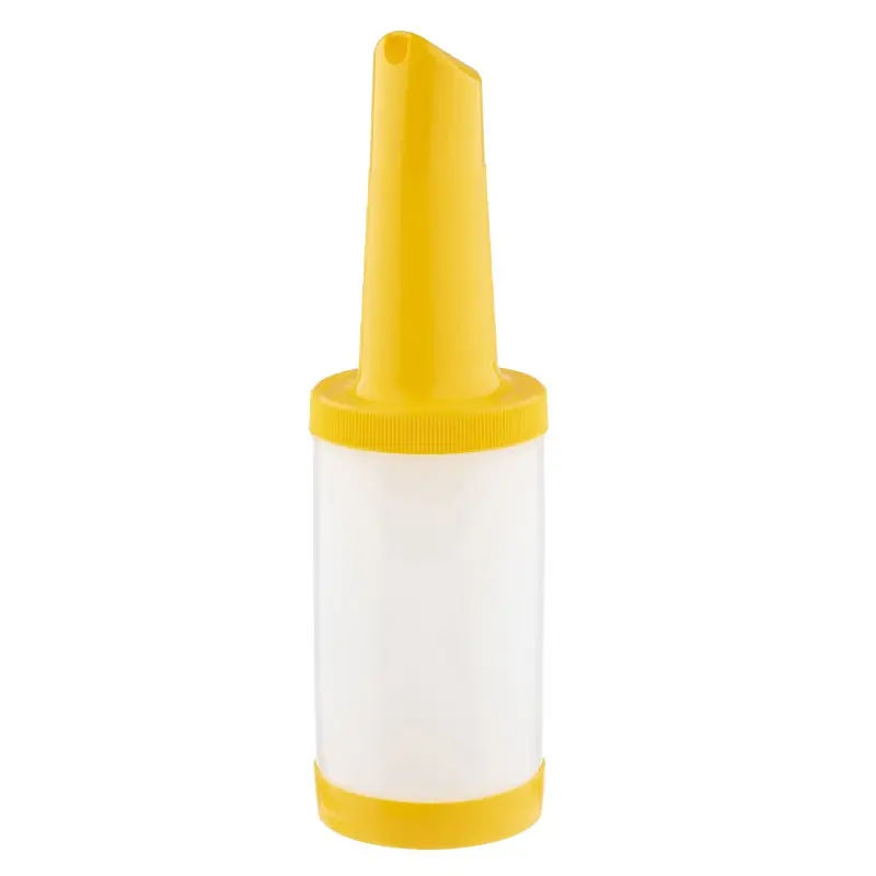Tablecraft PourMaster One-Piece Pourmaster Complete 1 Qts Yellow 3.6875"x3.6875"x12.5" - Polyethylene (HDPE) - Set of 12