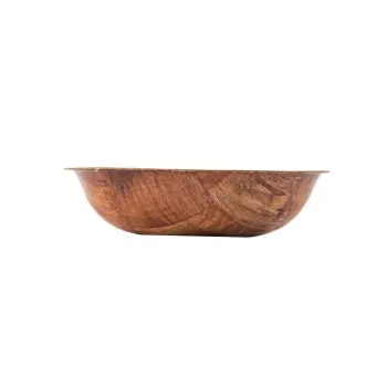 Tablecraft Round Salad Bowl 8"x8"x2" - Wood (Woven Willow) - Set of 12