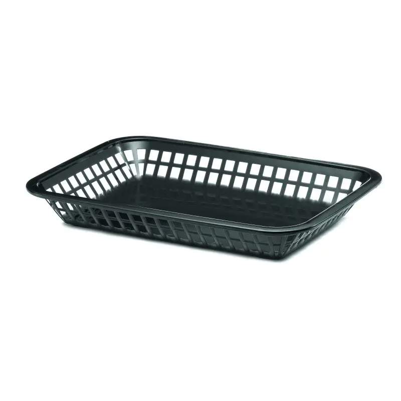 Tablecraft Rectangular Grande Basket Black 10.75"x7.75"x1.5" - Polypropylene (PPH) - Set of 36