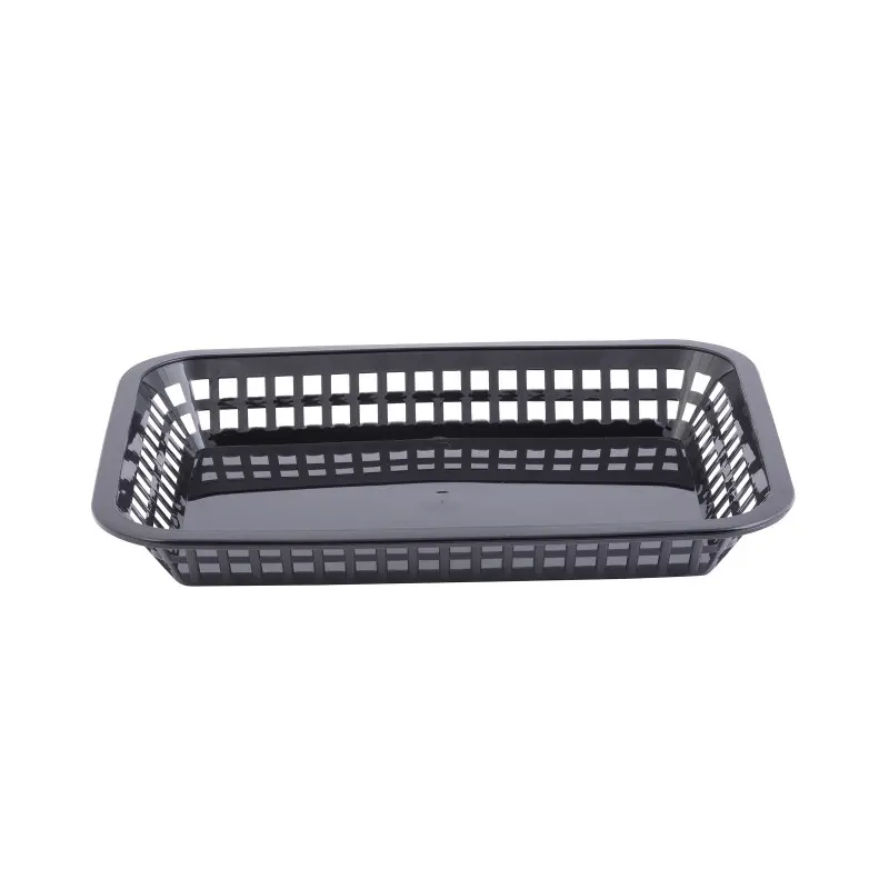 Tablecraft Rectangular Grande Basket Black 10.75"x7.75"x1.5" - Polypropylene (PPH) - Set of 36