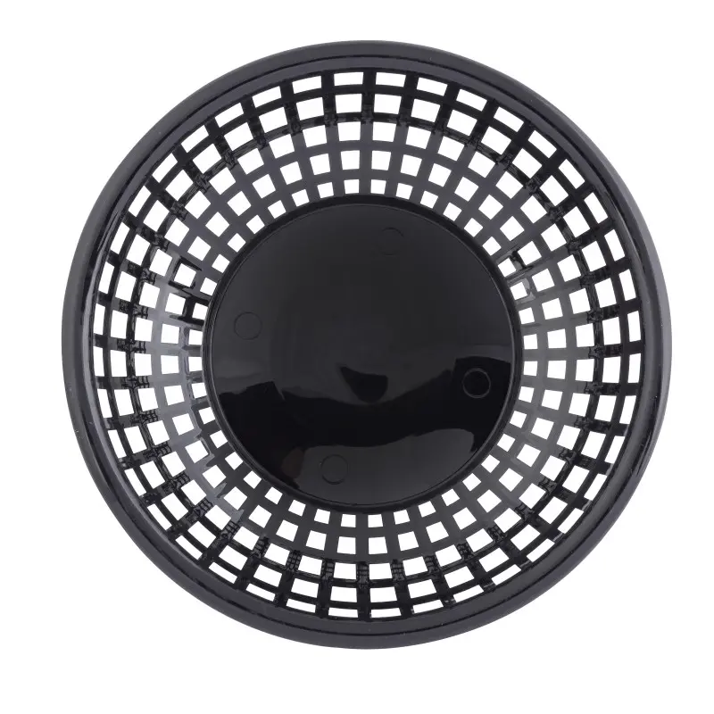 Tablecraft Round Serving Basket Black 8"x8"x2" - Polypropylene (PPH) - Set of 36