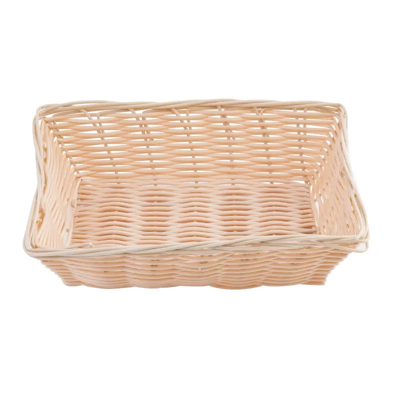 Tablecraft Rectangular Handwoven Basket Natural 9"x6"x2.5" - Polypropylene Cord - Set of 12