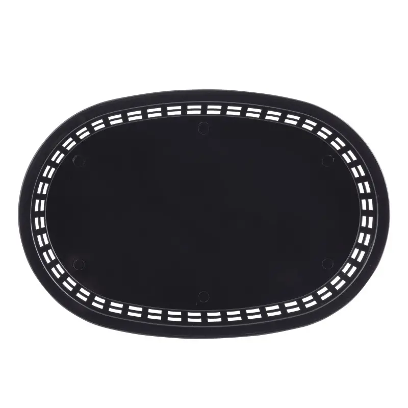 Tablecraft Oval Chicago Basket Black 10.62"x7.1875"x1.4375" - Polypropylene (PPH) - Set of 36