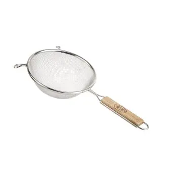 Tablecraft Single Mesh Strainer 12.5"x6.25"x6.25" - Tin Plated (Over Iron)