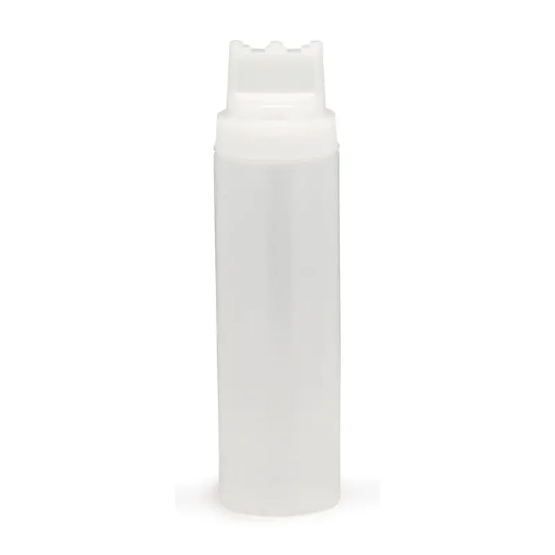 Tablecraft Selectop Widemouth Squeeze Bottle 24 Oz. Clear - Polyethylene (LDPE) 63 mm - 3-Tip Top - Set of 12