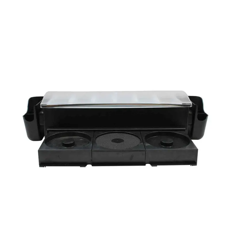 Tablecraft Ultimate Garnish Station Bar Condiment Holder Black 24.75"x7.25"x6.25" - Polystyrene (PS)