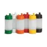 Tablecraft PourMaster Bottle with Low Profile Top 1 Qts Assorted 3.625"x3.625"x9.5" - Polyethylene (HDPE) - NSF - Set of