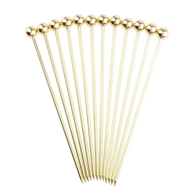 Tablecraft Cocktail Picks Gold .3125"x.3125"x4.25" - Stainless Steel (18/8) - Set of 12