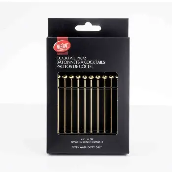 Tablecraft Cocktail Picks Gold .3125"x.3125"x4.25" - Stainless Steel (18/8) - Set of 12