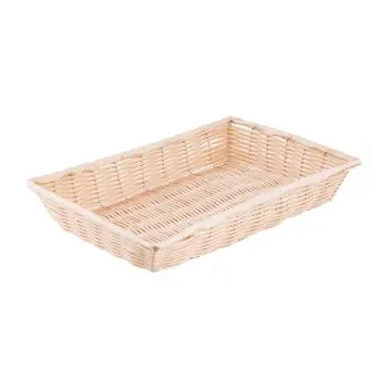 Tablecraft Rectangular Handwoven Basket Natural 16.25"x11.25"x3" - Polypropylene Cord - Set of 6