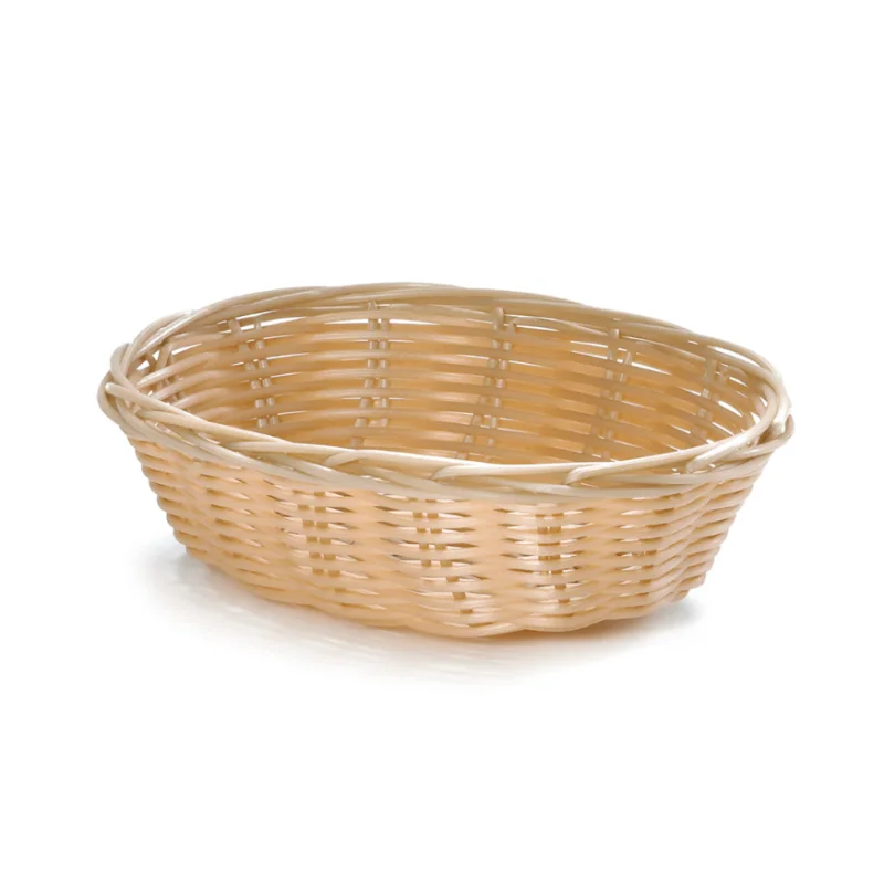Tablecraft Oval Handwoven Basket Natural 7"x5"x2" - Polypropylene Cord - Set of 12