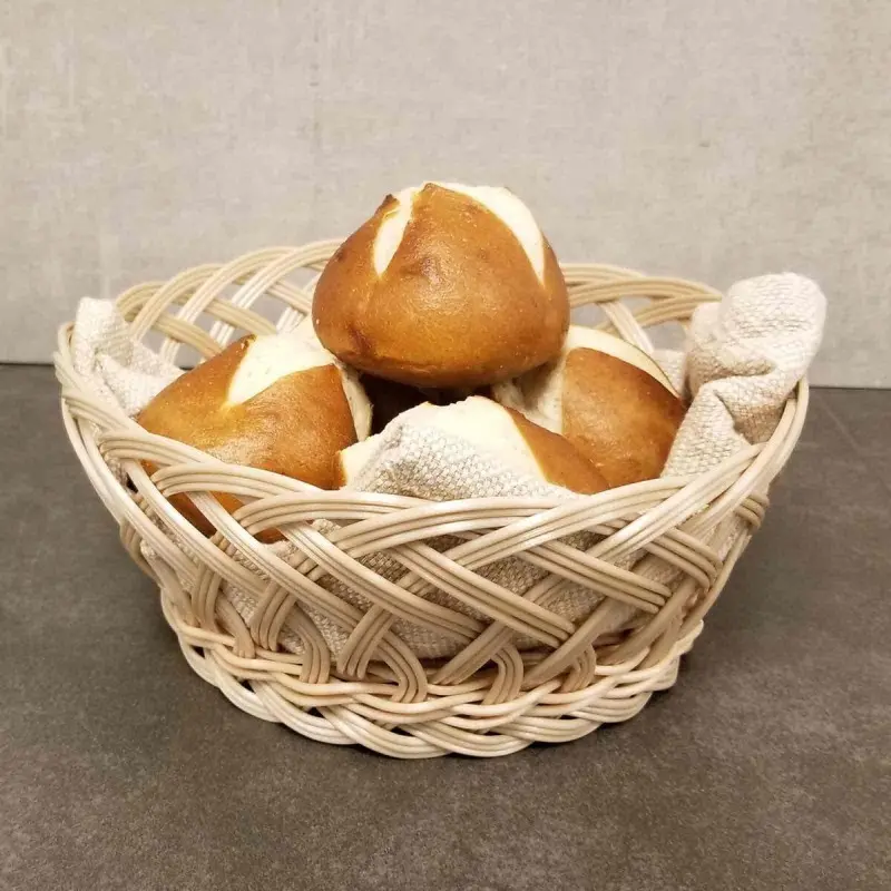Tablecraft Round Handwoven Basket - Open Weave Natural 8.5"x8.5"x3.25" - Polypropylene Cord - Set of 12 Tablecraft Round Handwoven Basket - Open Weave Natural 8.5"x8.5"x3.25" - Polypropylene Cord - Set of 12