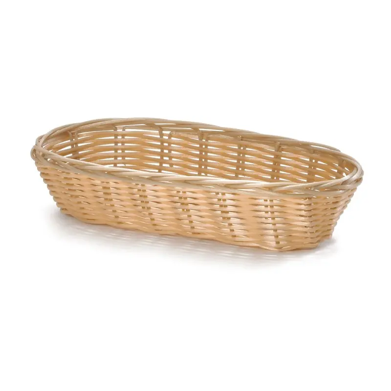 Tablecraft Oblong Handwoven Basket Natural 9"x4"x2.25" - Polypropylene Cord - Set of 12