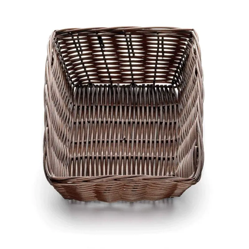 Tablecraft Rectangular Handwoven Basket Brown 9"x6"x2.5" - Polypropylene Cord - Set of 12