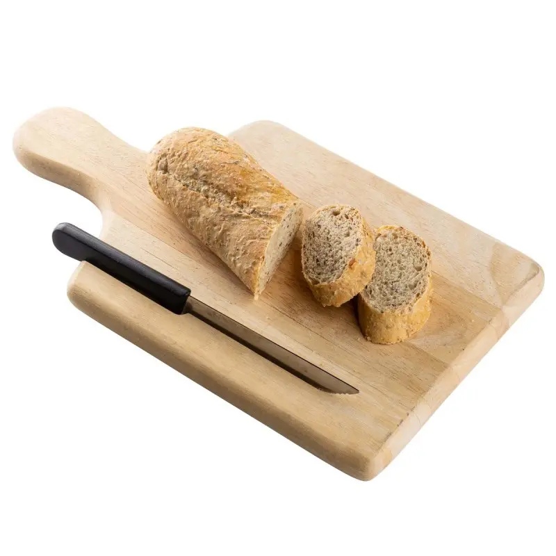 Tablecraft Bread Board With Knife Slot 13.5"x7.5"x.8" - Wood (Rubberwood) - TableCraft