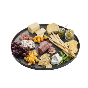 Tablecraft Lunara Collection Round Serving Tray Brown 18"x18"x.875" - Melamine